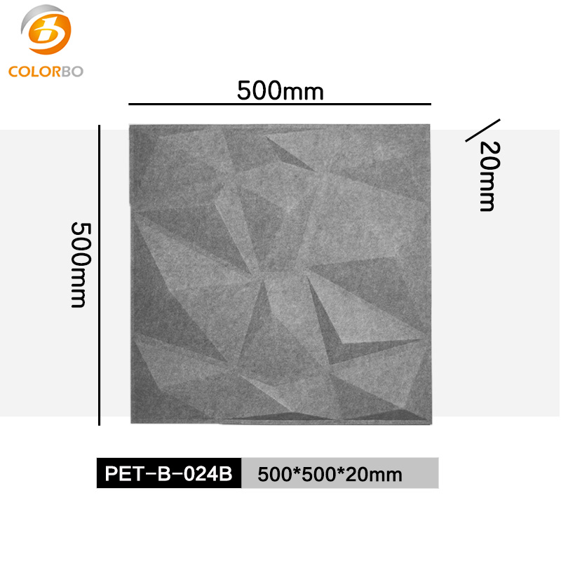 PET-B-024B 재활용 3D 폴리에스터 섬유 음향 타일 벽