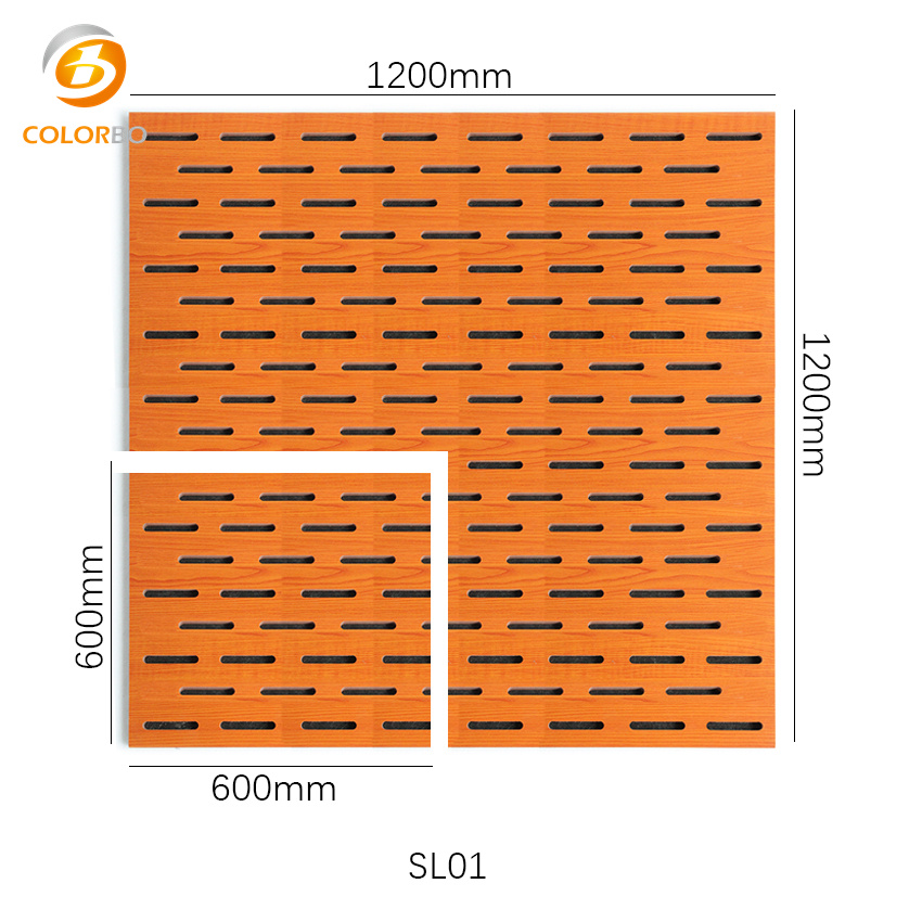 슬롯 나무 조각 패널 화재 정격 음향 벽 패널